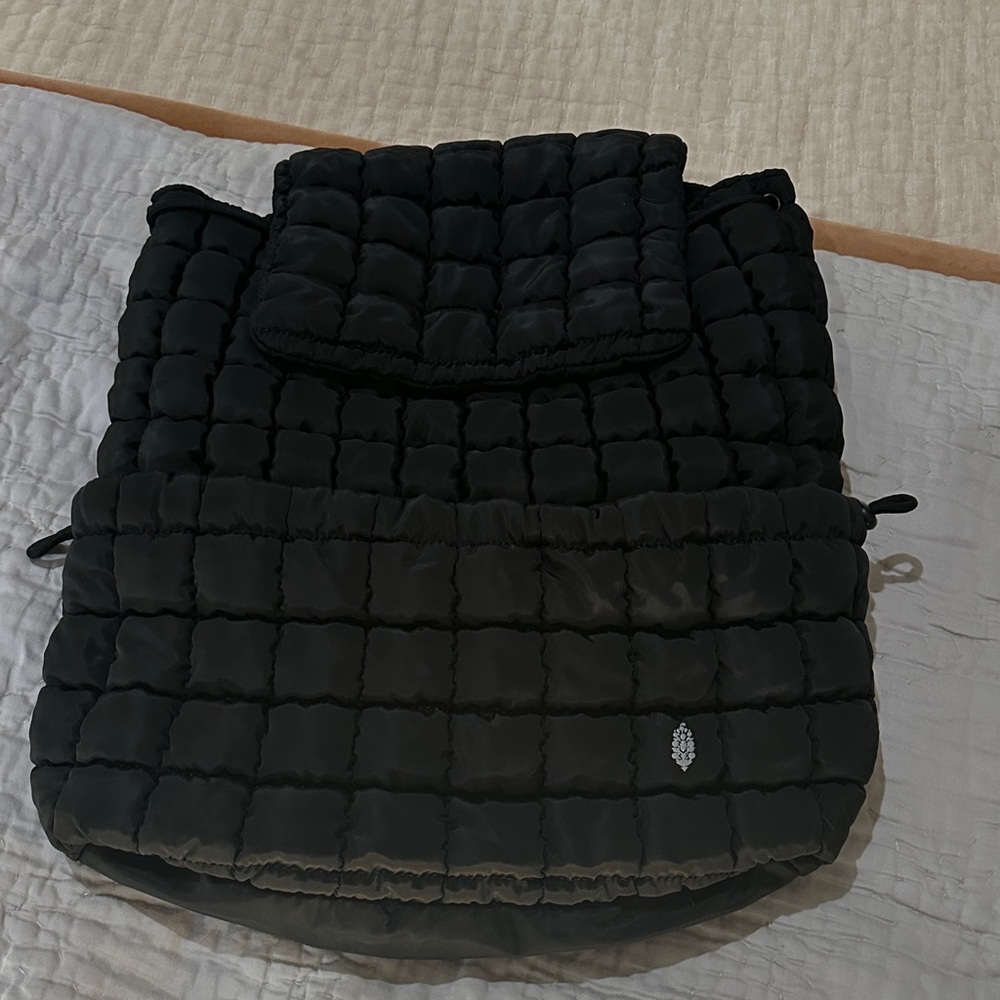 Free People Black Quilted Backpack